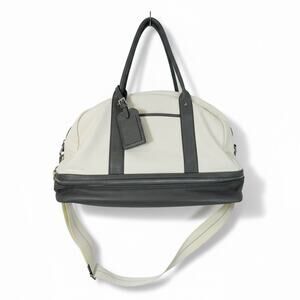 Sole Society Mason Canvas Weekender Bag Faux Leather Trim Removable Strap